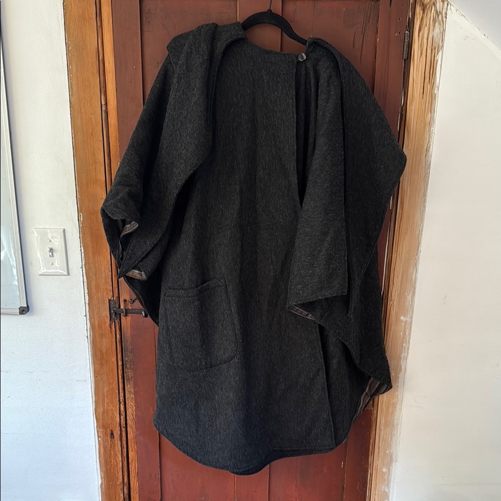 Women's Charcoal Gray Cape Coat